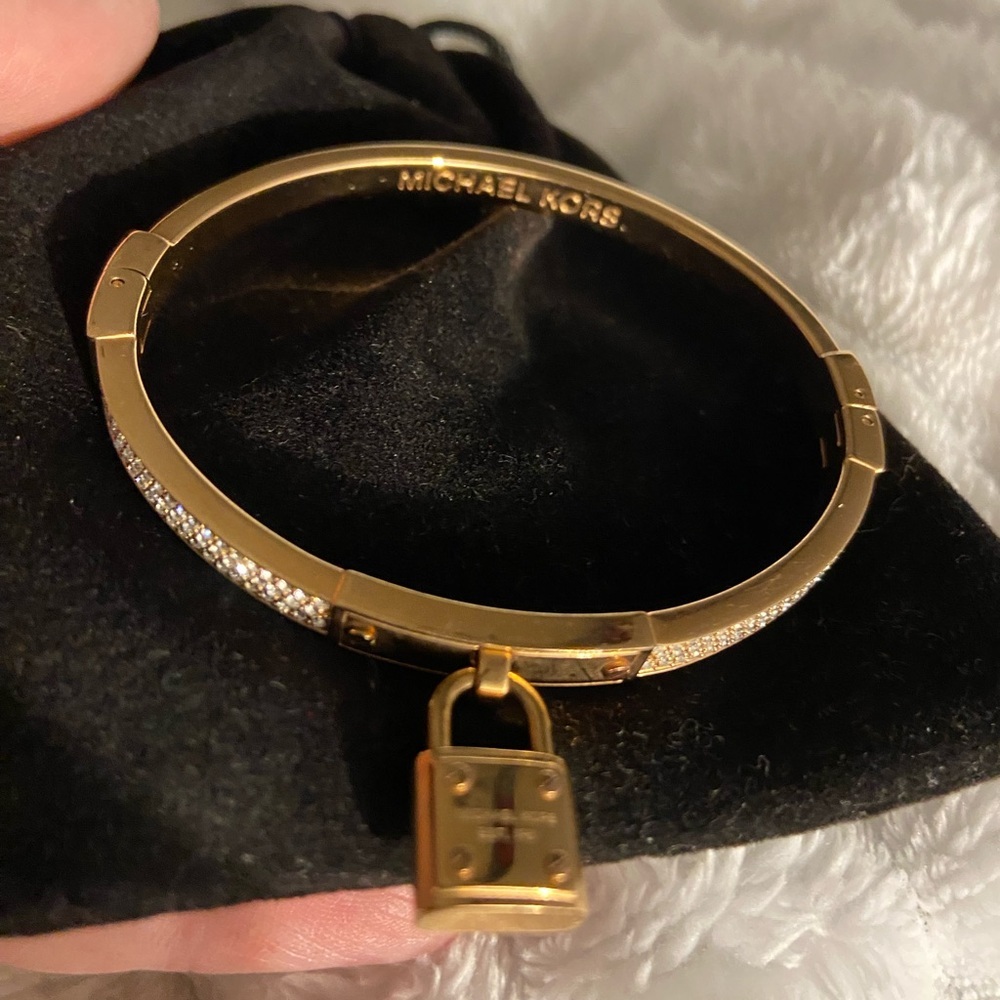 Michael Kors Padlock Pavé Bangle Bracelet